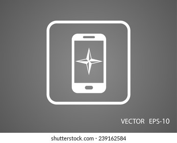 Flat icon of smartphone