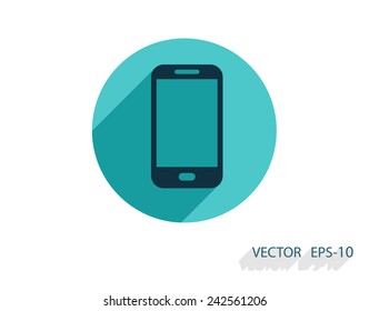 Flat icon of smartphone