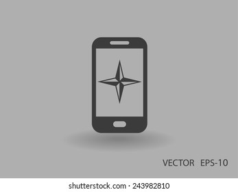 Flat icon of smartphone