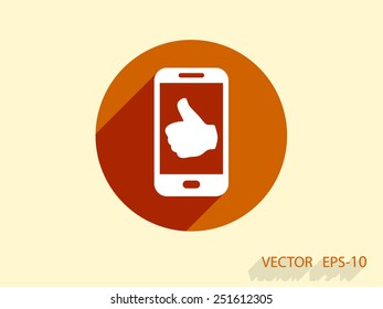 Flat icon of smartphone