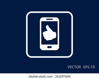 Flat icon of smartphone