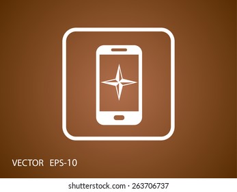 Flat icon of smartphone