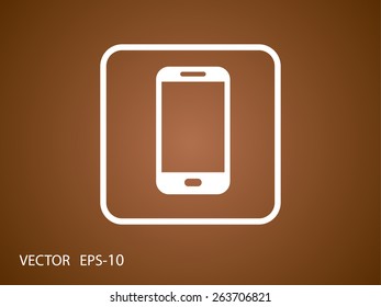 Flat icon of smartphone