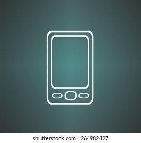 Flat icon of smartphone