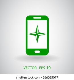 Flat icon of smartphone