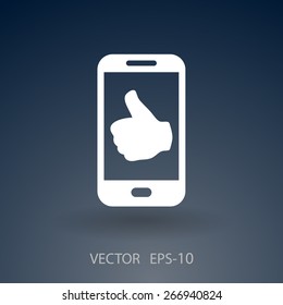 Flat icon of smartphone