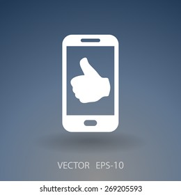 Flat icon of smartphone
