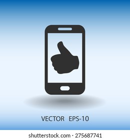 Flat icon of smartphone