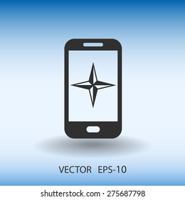 Flat icon of smartphone