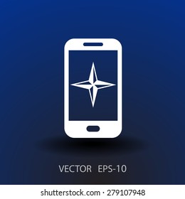 Flat icon of smartphone