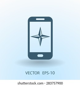Flat icon of smartphone