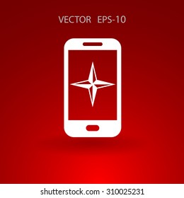 Flat icon of smartphone