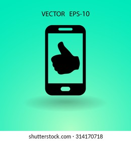 Flat icon of smartphone