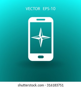 Flat icon of smartphone