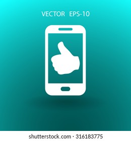 Flat icon of smartphone