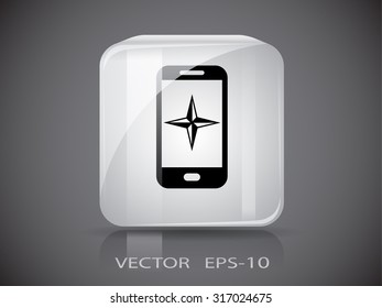 Flat icon of smartphone