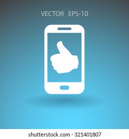 Flat icon of smartphone