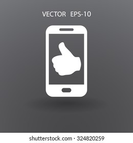 Flat icon of smartphone