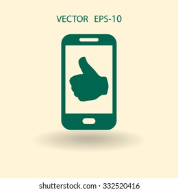 Flat icon of smartphone