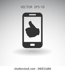 Flat icon of smartphone