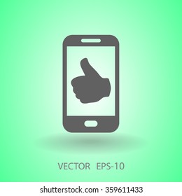 Flat icon of smartphone