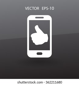 Flat icon of smartphone
