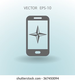 Flat icon of smartphone