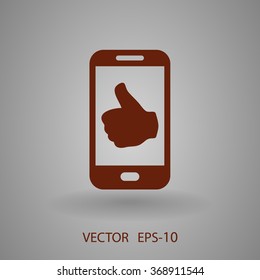 Flat icon of smartphone