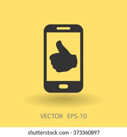 Flat icon of smartphone