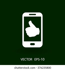 Flat icon of smartphone