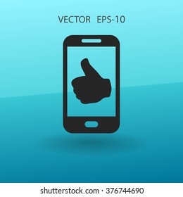 Flat icon of smartphone