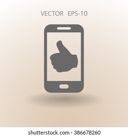 Flat icon of smartphone