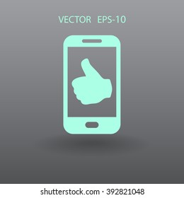 Flat icon of smartphone