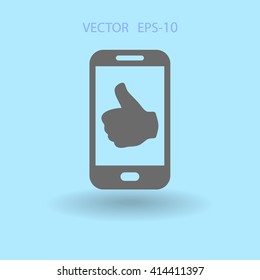 Flat icon of smartphone