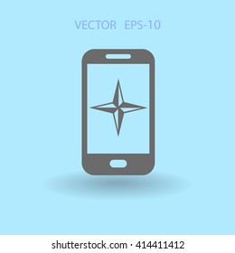 Flat icon of smartphone