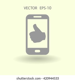 Flat icon of smartphone