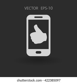 Flat icon of smartphone