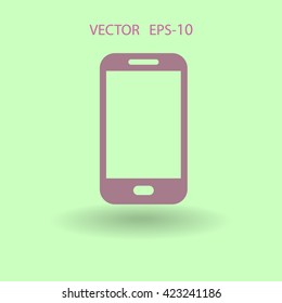 Flat icon of smartphone