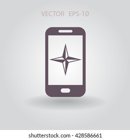 Flat icon of smartphone