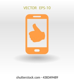 Flat icon of smartphone