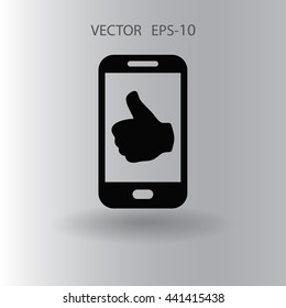 Flat icon of smartphone