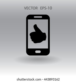 Flat icon of smartphone