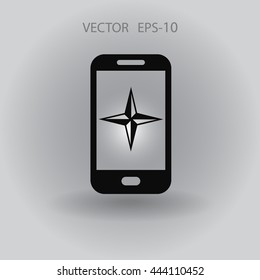Flat icon of smartphone