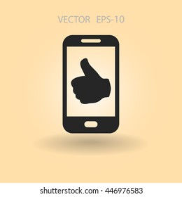 Flat icon of smartphone