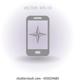 Flat icon of smartphone