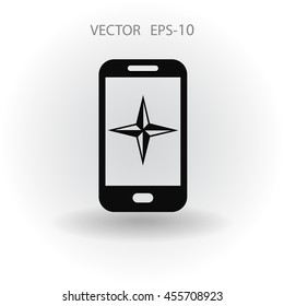 Flat icon of smartphone