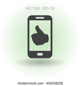 Flat icon of smartphone