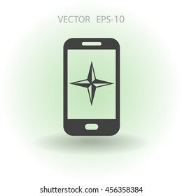 Flat icon of smartphone