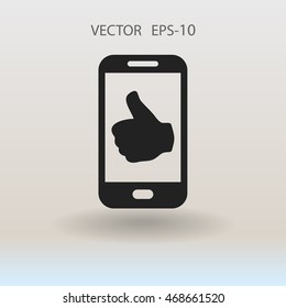 Flat icon of smartphone