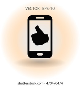 Flat icon of smartphone